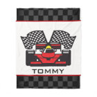 Auto Racing Design Fleece Blanket