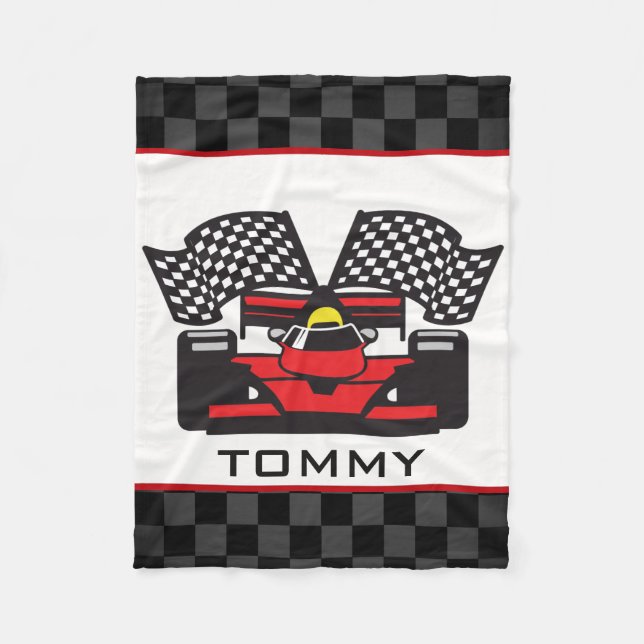Auto Racing Design Fleece Blanket (Front)