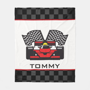Auto Racing Design Fleece Blanket