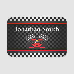 Auto Racing Design Name Tag