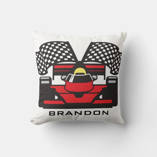 Auto Racing Design Throw Pillow (Front)