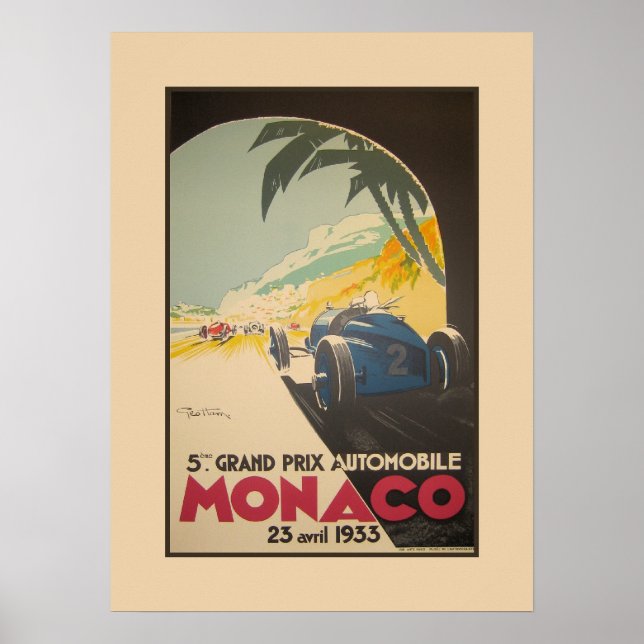 Auto Racing Grand Prix Monaco 1933 Poster (Front)
