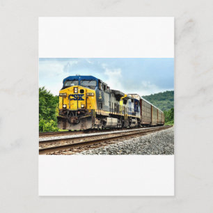 Auto Rack Train Postcard