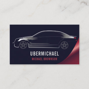 Auto Rent car Navy Red Luxury Driver Formal Business Card