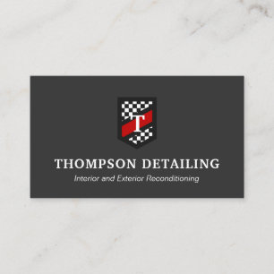 Auto Repair and Detailing Chequered Flag  Business Card