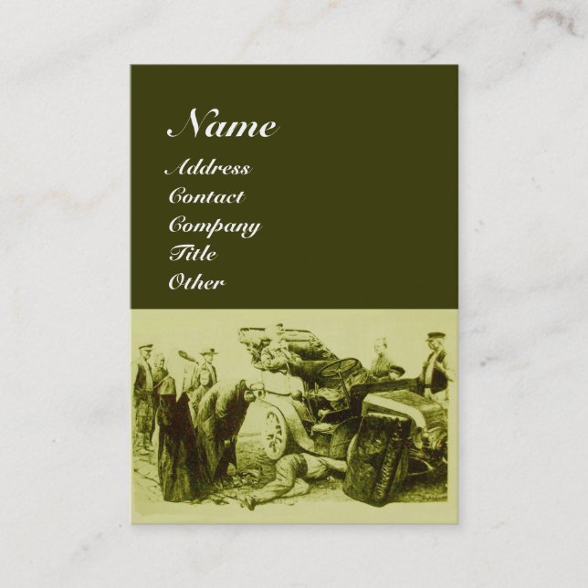 AUTO REPAIR- AUTOMOTIVE ,green red Business Card (Front)