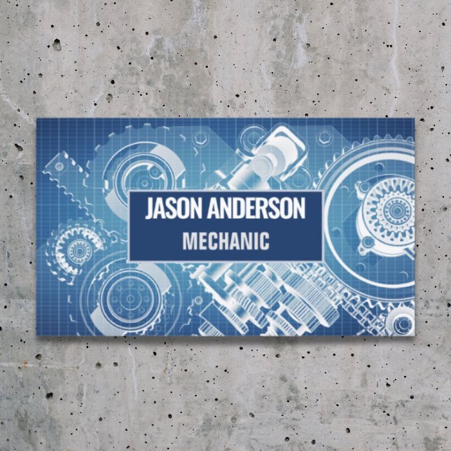 Auto Repair Automotive Industrial Gears Mechanic  Business Card (Auto Repair Automotive Industrial Gears Mechanic Business Card)
