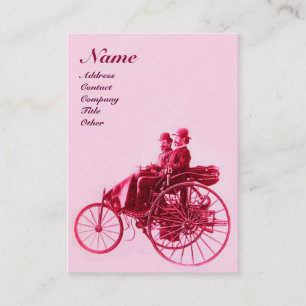 AUTO REPAIR AUTOMOTIVE MONOGRAM pink fuchsia red Business Card