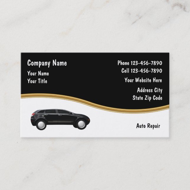 Auto Repair Business Cards (Front)