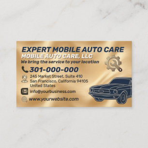 Auto Repair & Car AC Specialist Metal Aluminium B Business Card