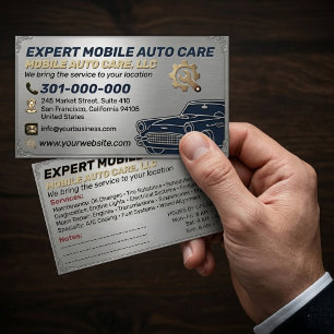 Auto Repair & Car AC Specialist Metal Aluminium  B Business Card