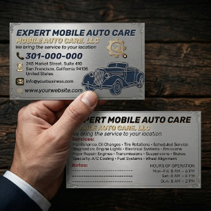 Auto Repair & Car AC Specialist Metal Aluminium  B Business Card