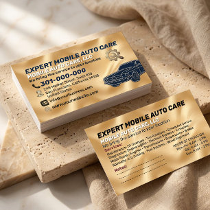 Auto Repair & Car AC Specialist Metal Aluminium B Business Card