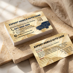 Auto Repair & Car AC Specialist Metal Aluminium B Business Card