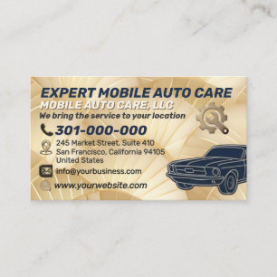 Auto Repair & Car AC Specialist Metal Aluminium B Business Card