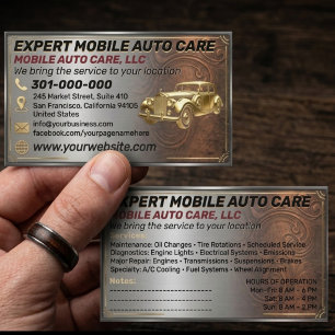 Auto Repair & Car AC Specialist Metal Aluminium  Business Card
