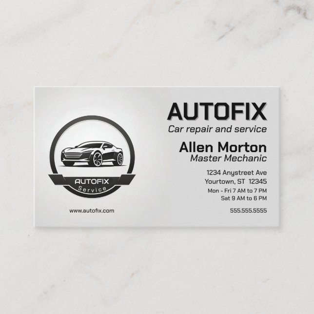 Auto Repair Car Parts Repair Service Business Card (Front)