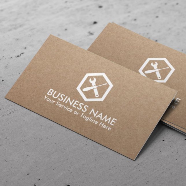 Auto Repair Handyman Automotive Rustic Business Card (Creator Uploaded)