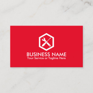 Auto Repair Handyman Maintenance Service Plain Red Business Card