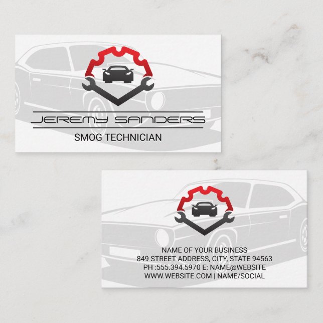 Auto Repair Logo | Car Services Business Card (Front/Back)