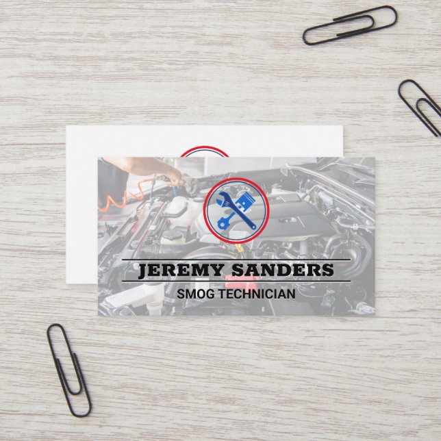 Auto Repair Logo | Mechanic Business Card (Front/Back In Situ)