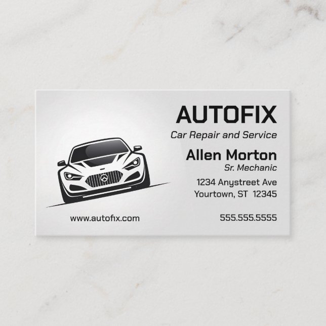 Auto Repair Mechanic Parts Sales Business Card (Front)