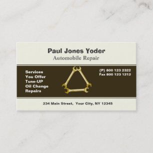 Auto Repair Men's Tools Wrench Business Card