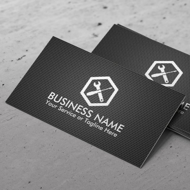 Auto Repair Professional Black Metal Automotive Business Card (Creator Uploaded)