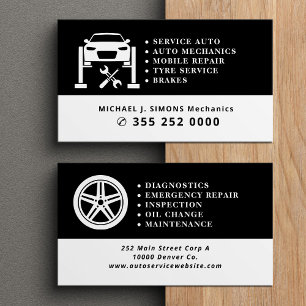 Auto repair professional mobile mechanic service business card
