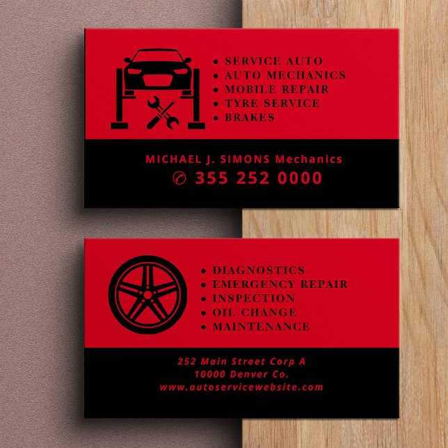 Auto repair professional mobile mechanic service business card (Creator Uploaded)