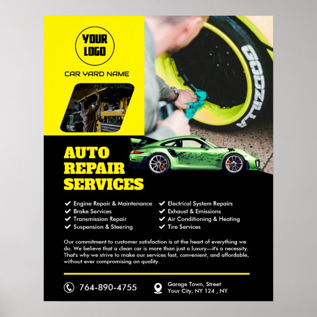 Auto Repair Services Poster (Front)