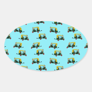 Auto rickshaw wallpaper oval sticker