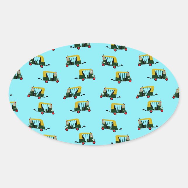 Auto rickshaw wallpaper oval sticker (Front)