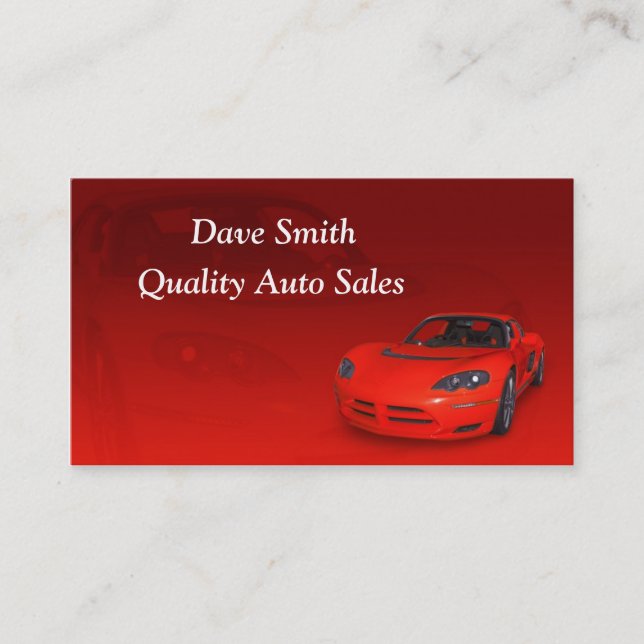 Auto Sales and Service Business Card (Front)