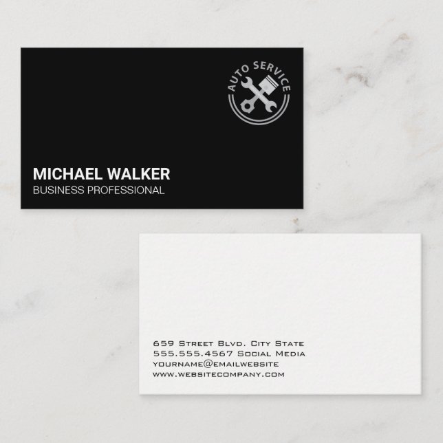 Auto Service Car Care Logo Business Card (Front/Back)