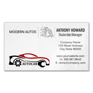 Auto Services Car Dealership Car Parts Magnetic Business Card