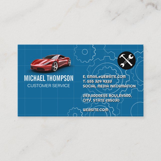 Auto Services | Technicians Car Repair Business Card (Front)