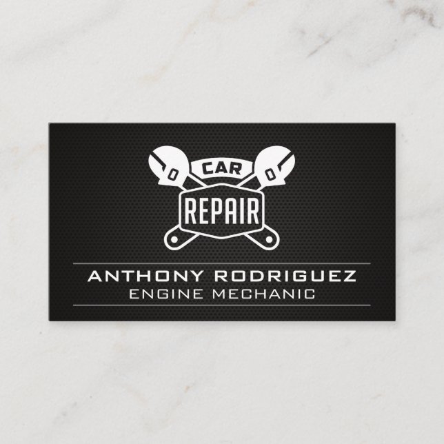 Auto Shop | Car Repair Wrenches Business Card (Front)