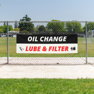 Auto Shop Oil Change Lube And Filter Banner