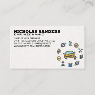 Auto Shop Parts and Services Business Card