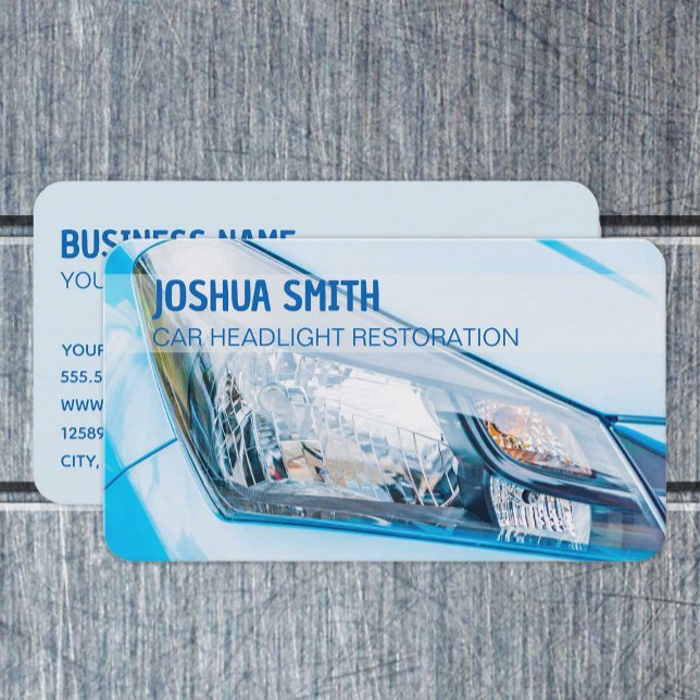 Auto Spa Headlight Restoration Business Card (Headlight Restoration Business Cards)