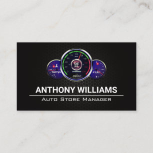 Auto Speedometer Gauges   Metallic Carbon Fibre  Business Card