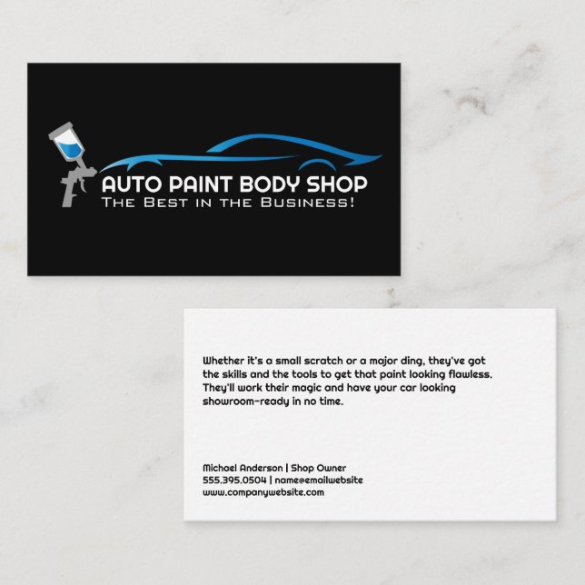 Auto Spray Paint Logo | Car Services Business Card (Front/Back)