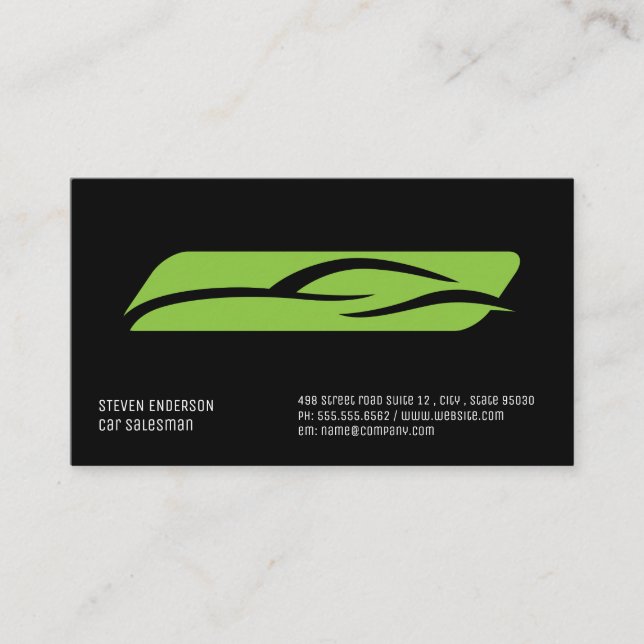 Auto Stylized Car | Repair Business Card (Front)