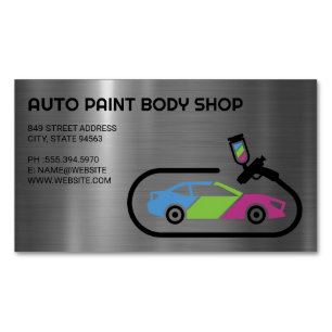 Auto Support   Car Paint Jobs Magnetic Business Card