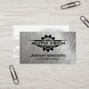 Auto Tech Automotive Logo   Wrenches Business Card