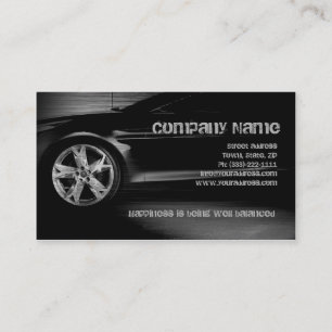 Auto Tire Service Black Metal Automotive Card