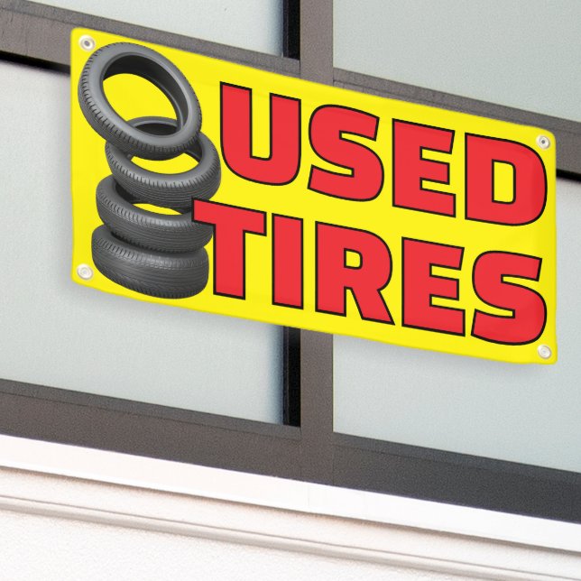 Auto Tire Shop Used Tires For Sale  Banner (Outside Building)