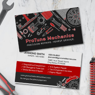 Auto Vehicle Repair - Car Mechanic Business Card