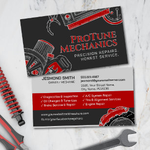 Auto Vehicle Repair - Car Mechanic  Business Card